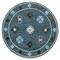 Homeroots 7 ft. Round Blue Bordered Motif Area Rug 396254 - alternate 1